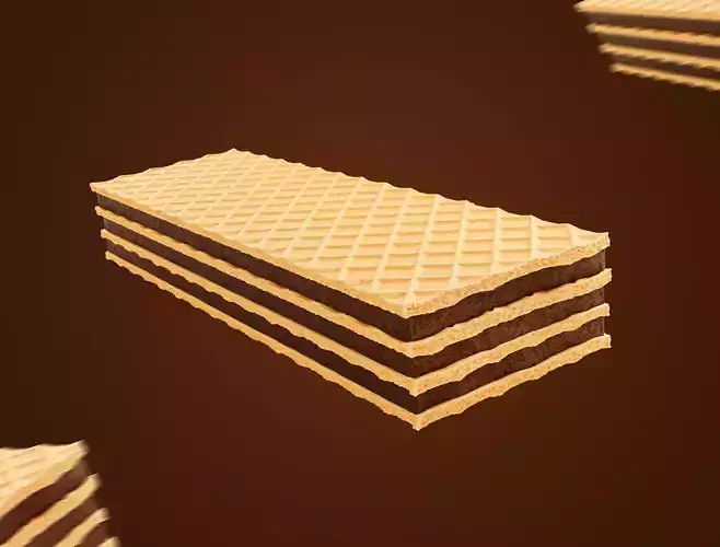 Realistic Wafer Biscuits 3D model