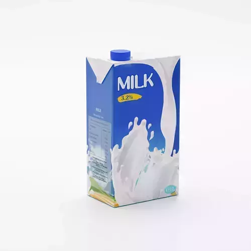 Milk Box cardboard with texture and UV map