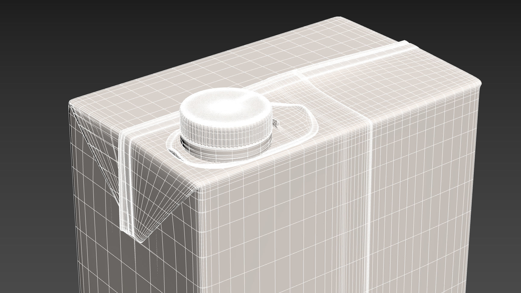 Milk Box cardboard with texture and UV map 3D model_7