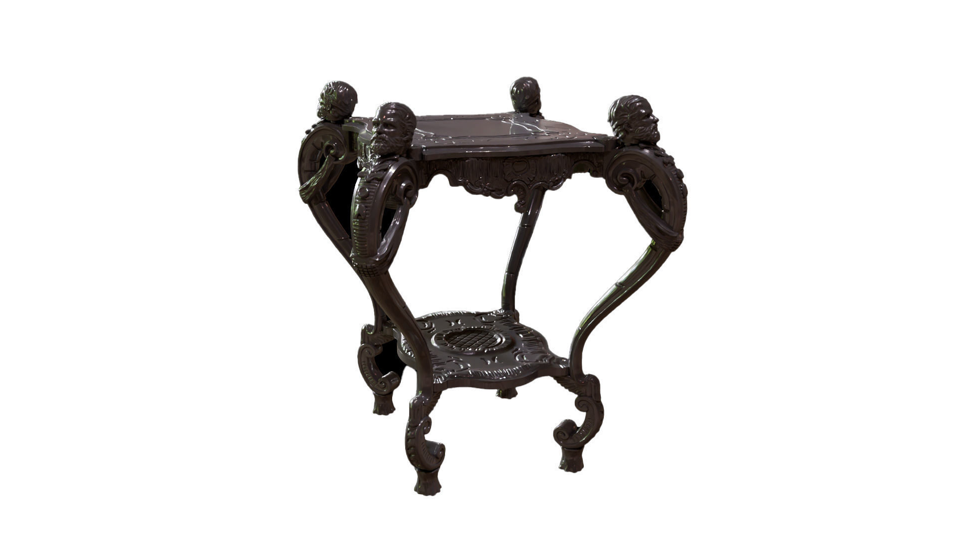 Teapoy Table 3D Model for Cnc and 3DPrint 3D print model_12