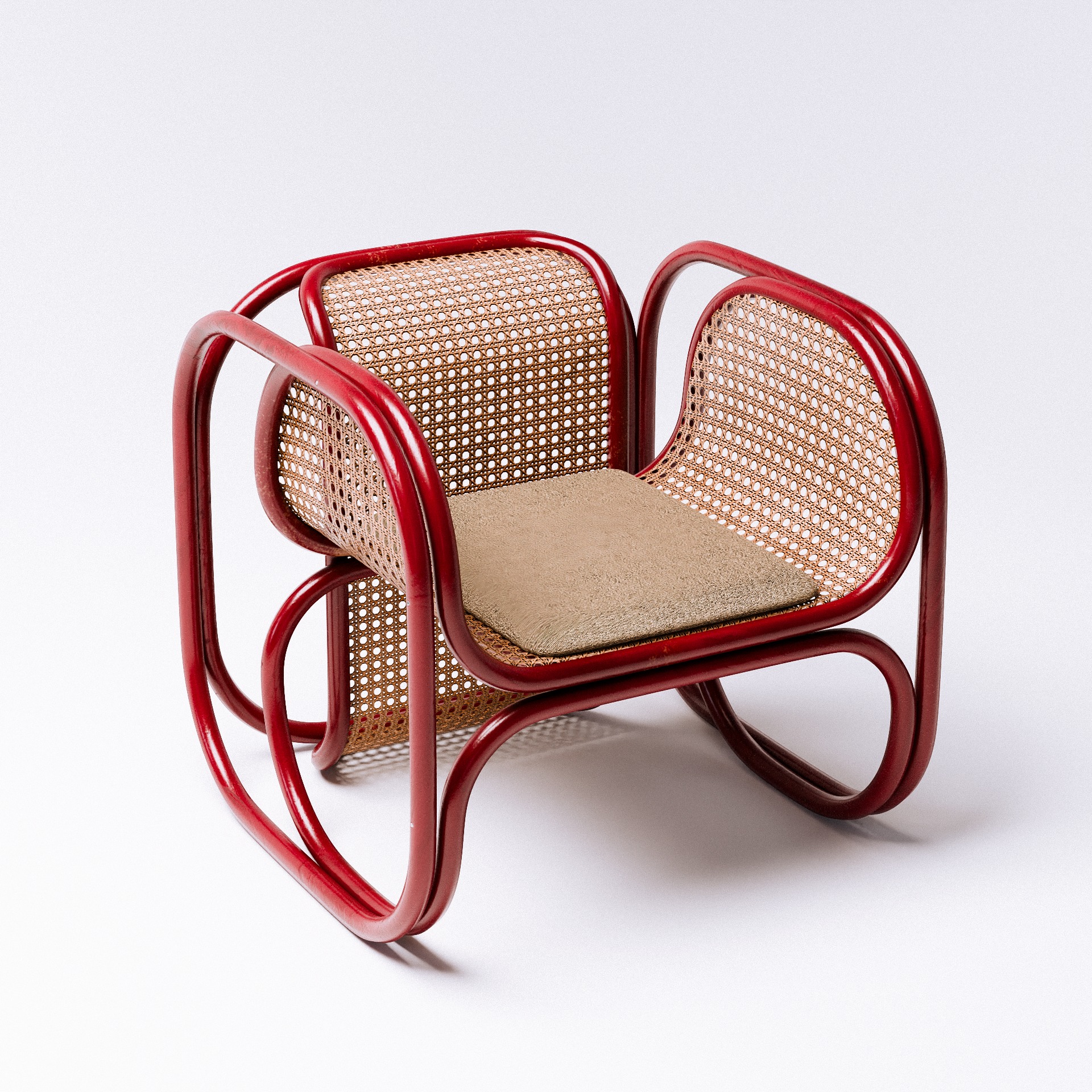 Embassy Cane Lounger Low-poly 3D model_4