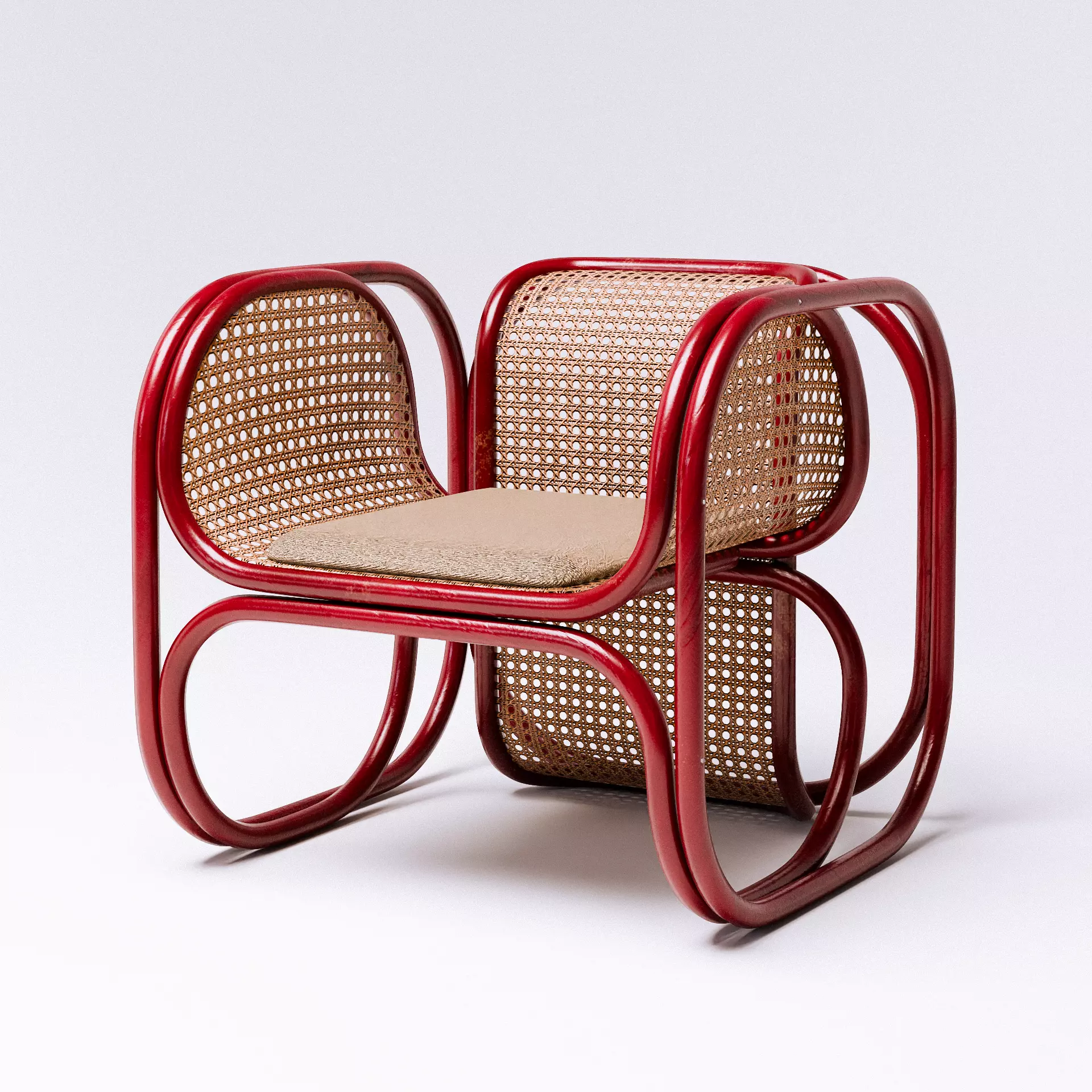 Embassy Cane Lounger Low-poly 3D model_0