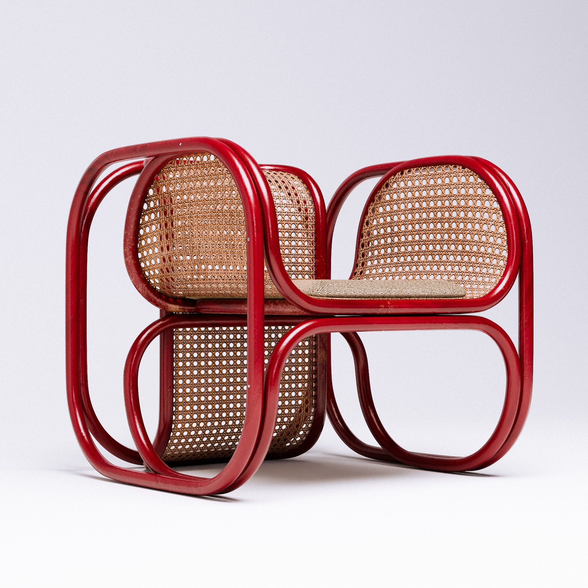 Embassy Cane Lounger Low-poly 3D model_2