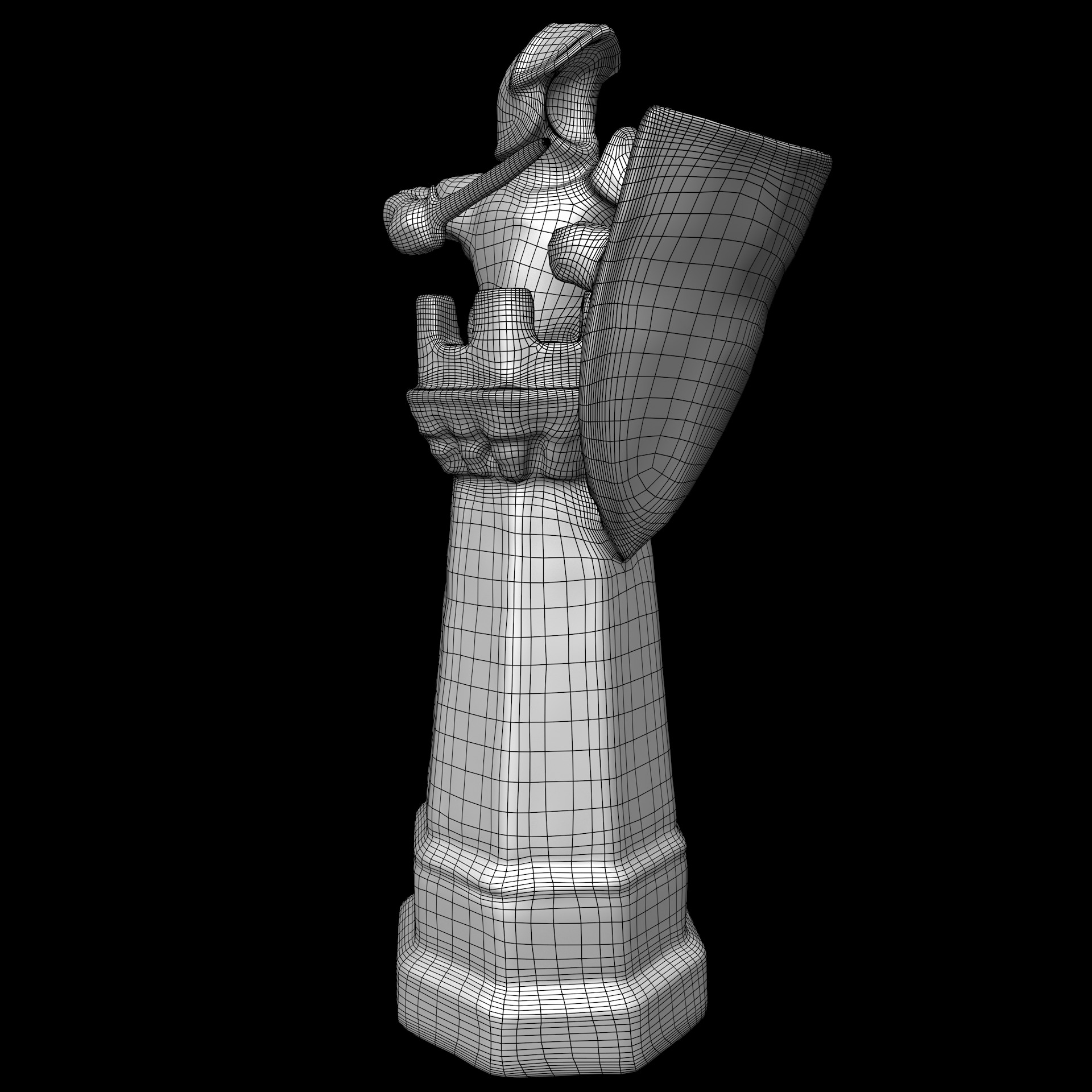 Rook chess piece Low-poly 3D model_7
