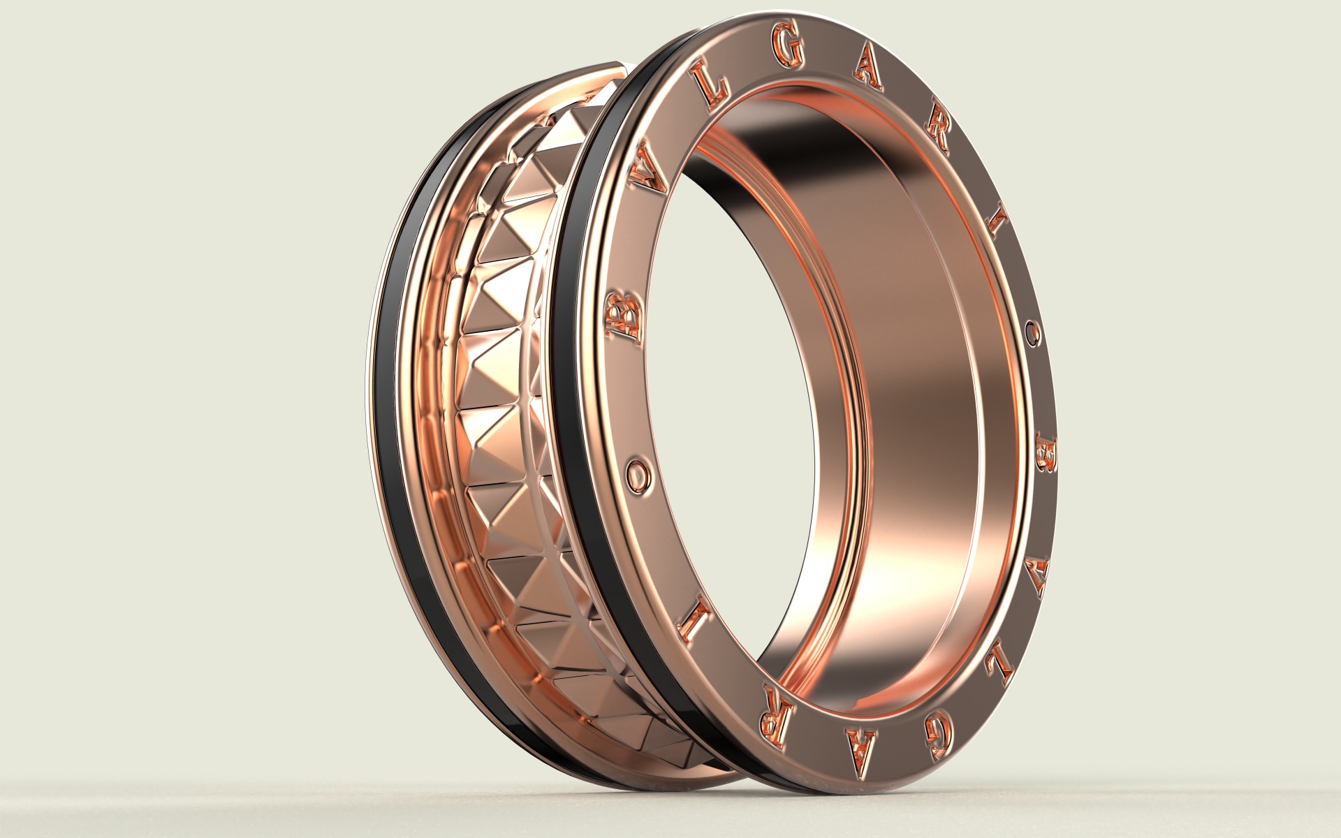Bvlgari Ring  - B Zero1 3D print model_1