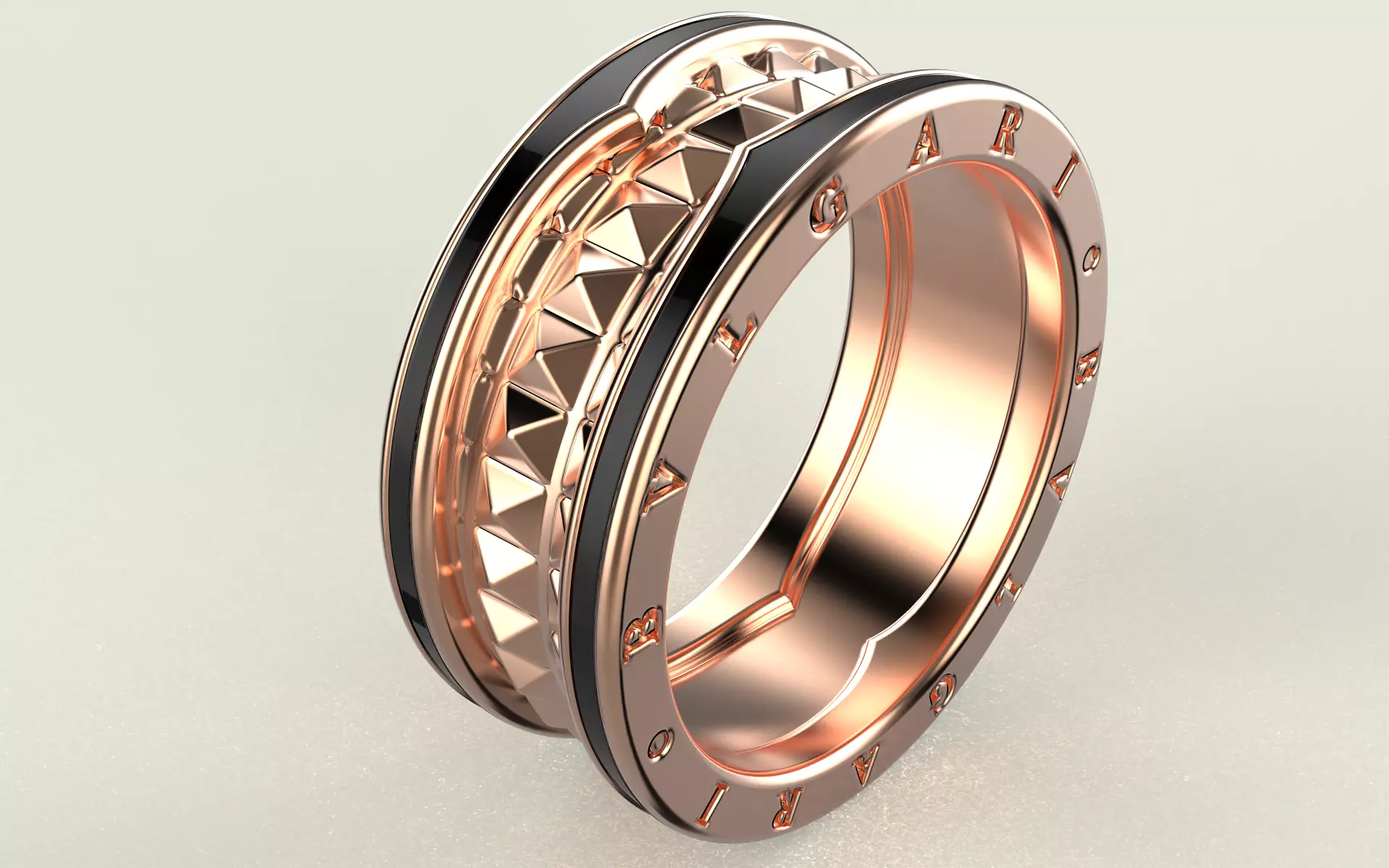 Bvlgari Ring  - B Zero1 3D print model_0