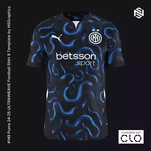 Puma 24-25 ULTRAWEAVE Football Shirt 9 Template for CLO 3D 3D model