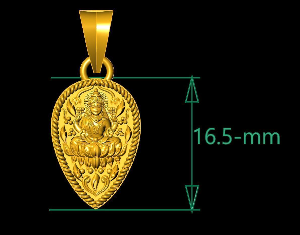 Laxmi Pendant-007  3D print model_2