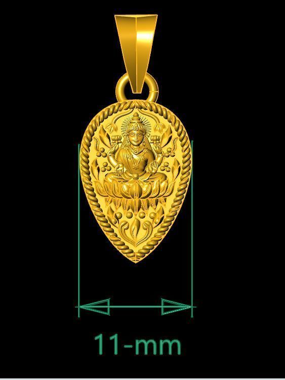 Laxmi Pendant-007  3D print model_4