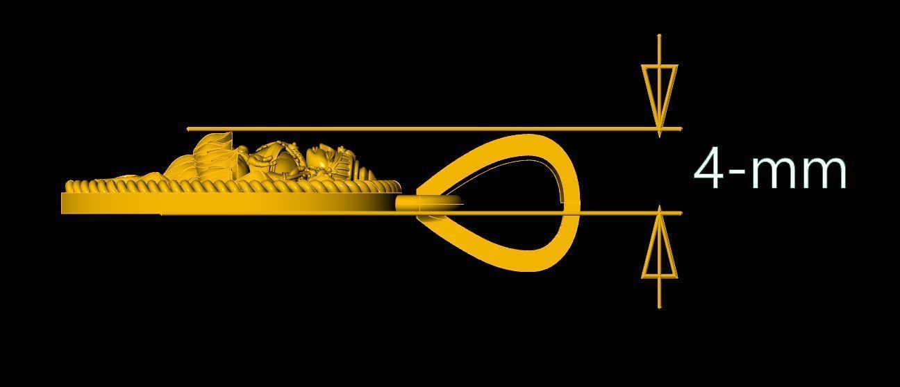 Laxmi Pendant-007  3D print model_3