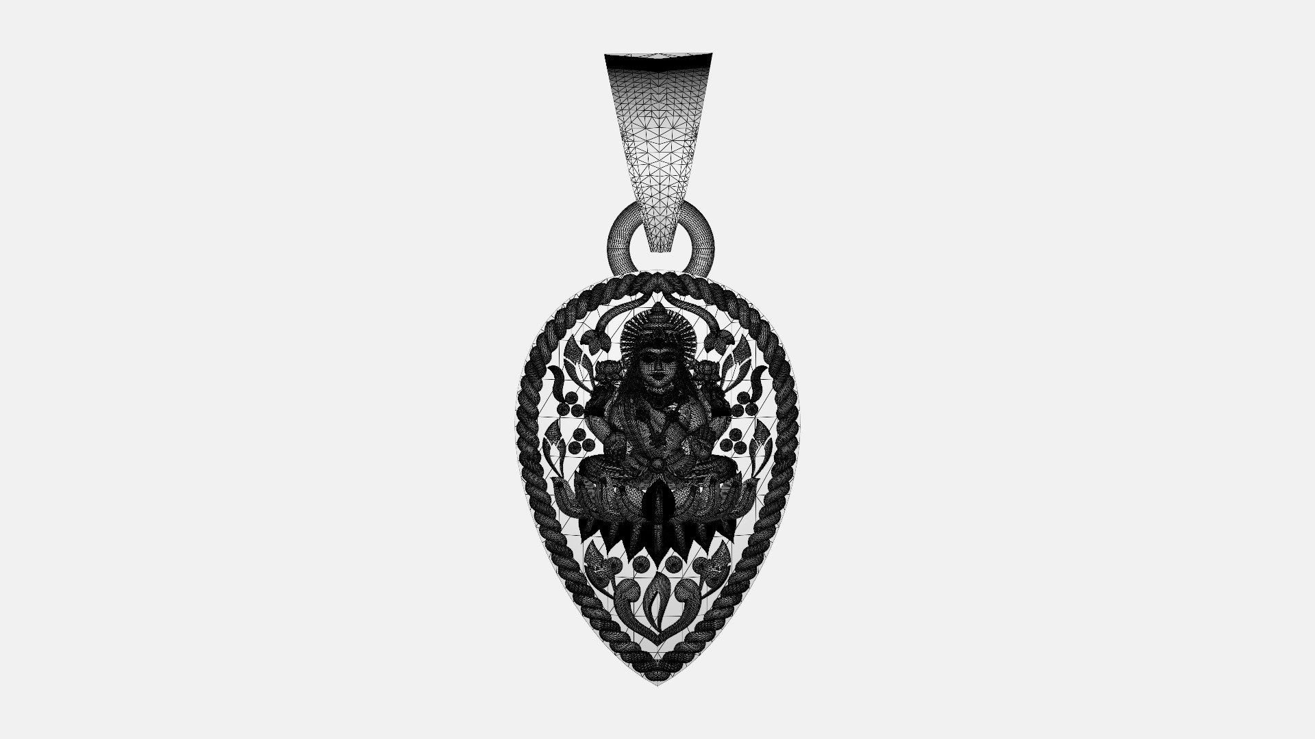 Laxmi Pendant-007  3D print model_1