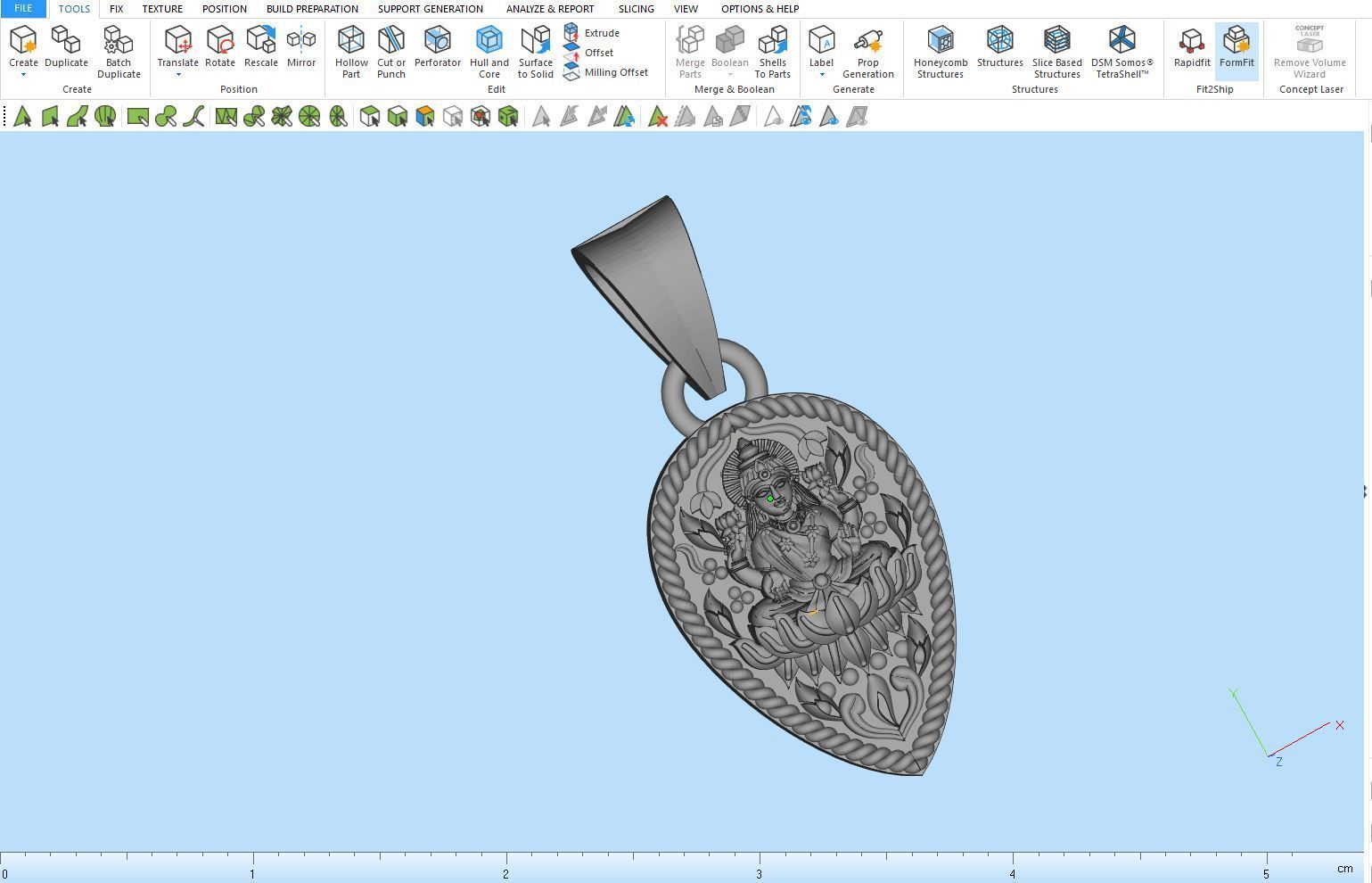Laxmi Pendant-007  3D print model_9