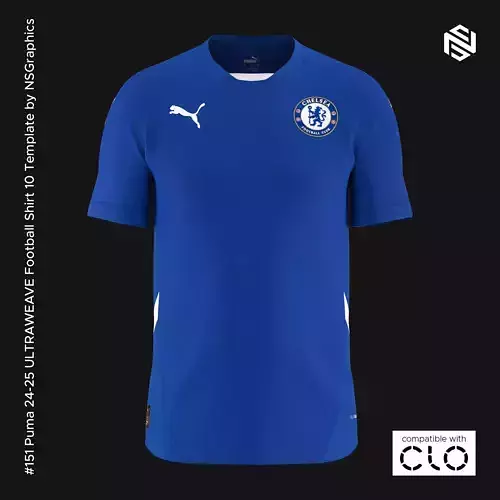 Puma 24-25 ULTRAWEAVE Football Shirt 10 Template for CLO 3D 3D model