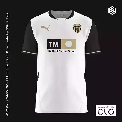 Puma 24-25 DRYCELL Football Shirt 11 Template for CLO 3D 3D model