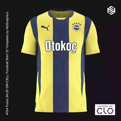 Puma 24-25 DRYCELL Football Shirt 12 Template for CLO 3D 3D model