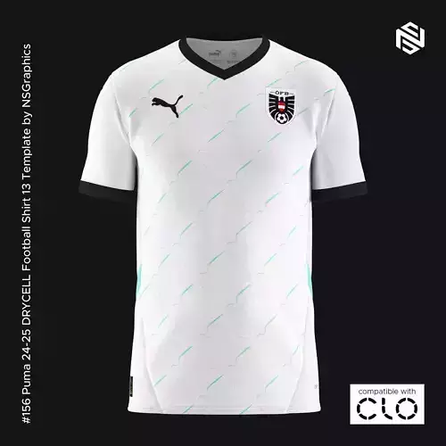 Puma 24-25 DRYCELL Football Shirt 13 Template for CLO 3D 3D model