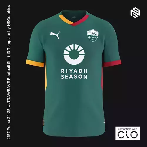 Puma 24-25 ULTRAWEAVE Football Shirt 13 Template for CLO 3D 3D model
