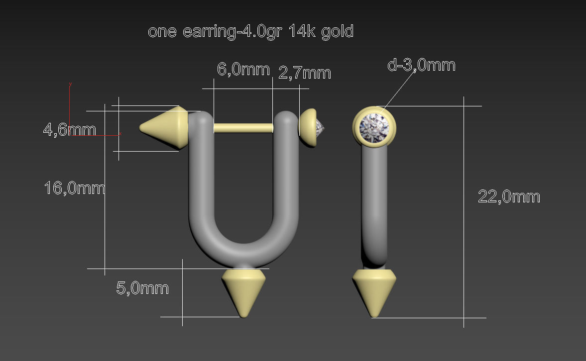 earrings 3D print model_15