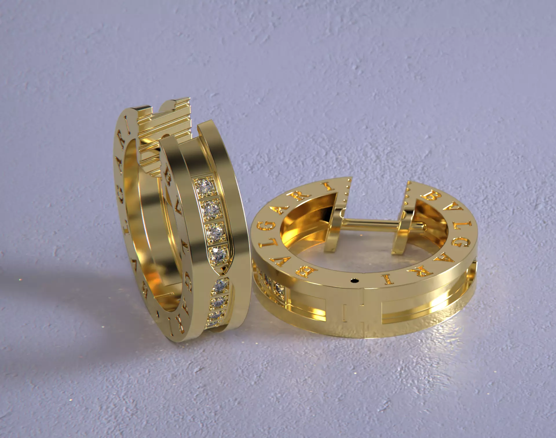 Bvlgari Earring - B Zero 1 3D print model_0