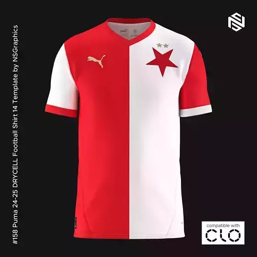 Puma 24-25 DRYCELL Football Shirt 14 Template for CLO 3D 3D model
