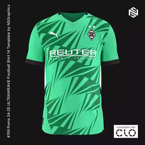 Puma 24-25 ULTRAWEAVE Football Shirt 14 Template for CLO 3D 3D model