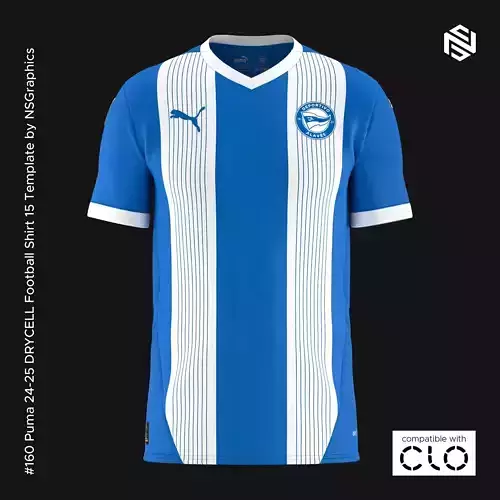 Puma 24-25 DRYCELL Football Shirt 15 Template for CLO 3D 3D model