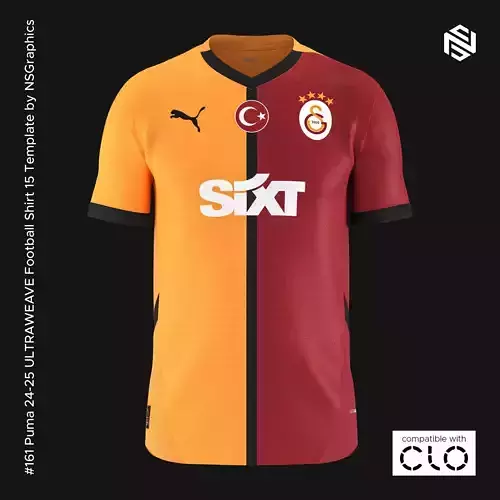 Puma 24-25 ULTRAWEAVE Football Shirt 15 Template for CLO 3D 3D model
