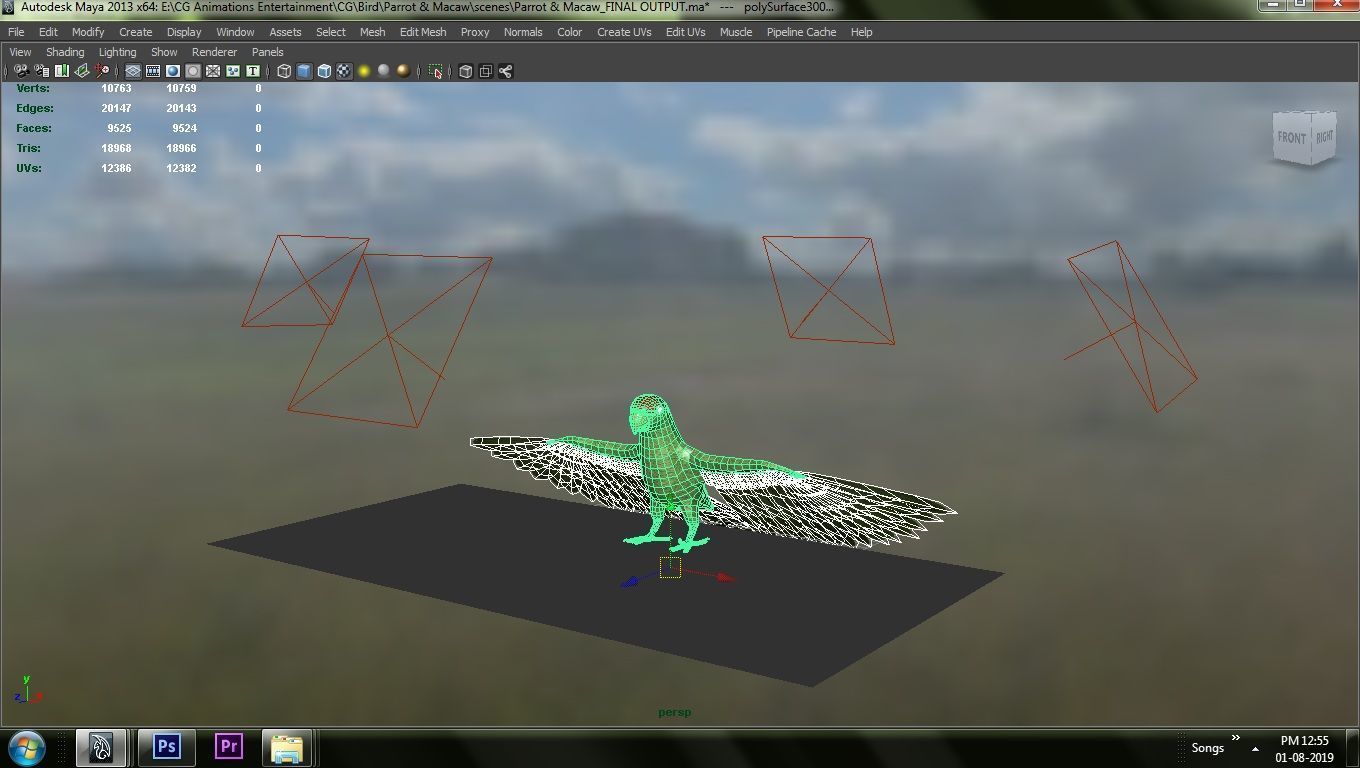 Parrot Rigged and Animated 3D model_48