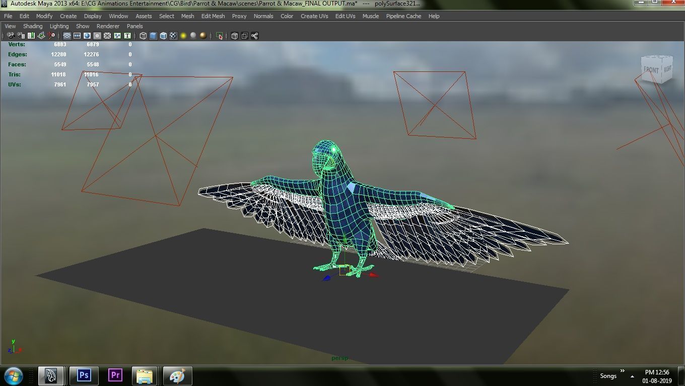 Parrot Rigged and Animated 3D model_45