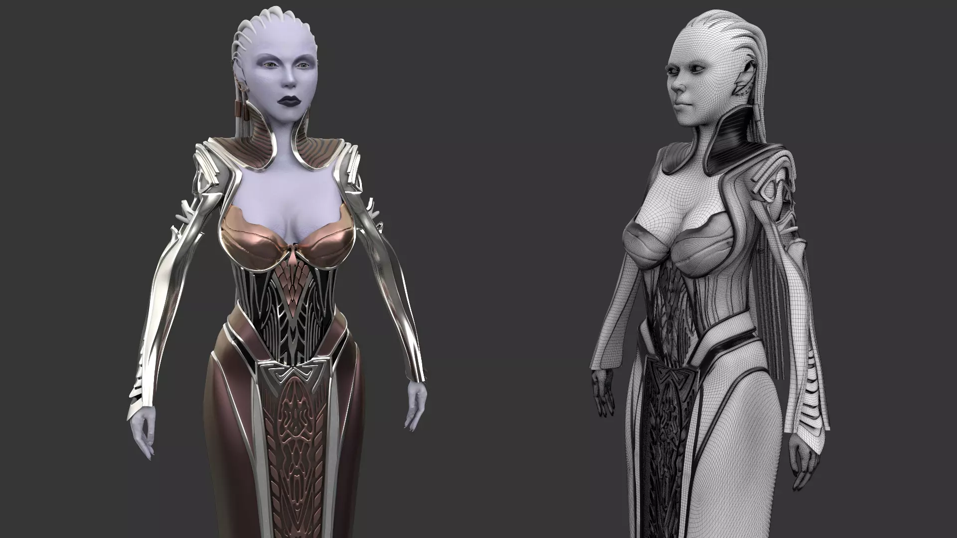SCI-FI GIRL FANTASY Low-poly 3D model