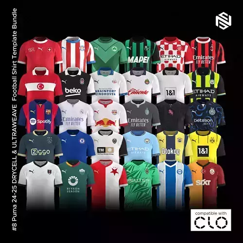 Puma 24-25 DRYCELL-ULTRAWEAVE Football Shirt Templates for CLO3D 3D Model Collection