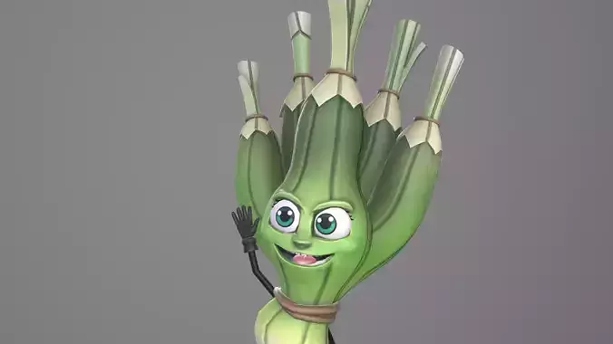 Spring Onion  Low-poly 3D model