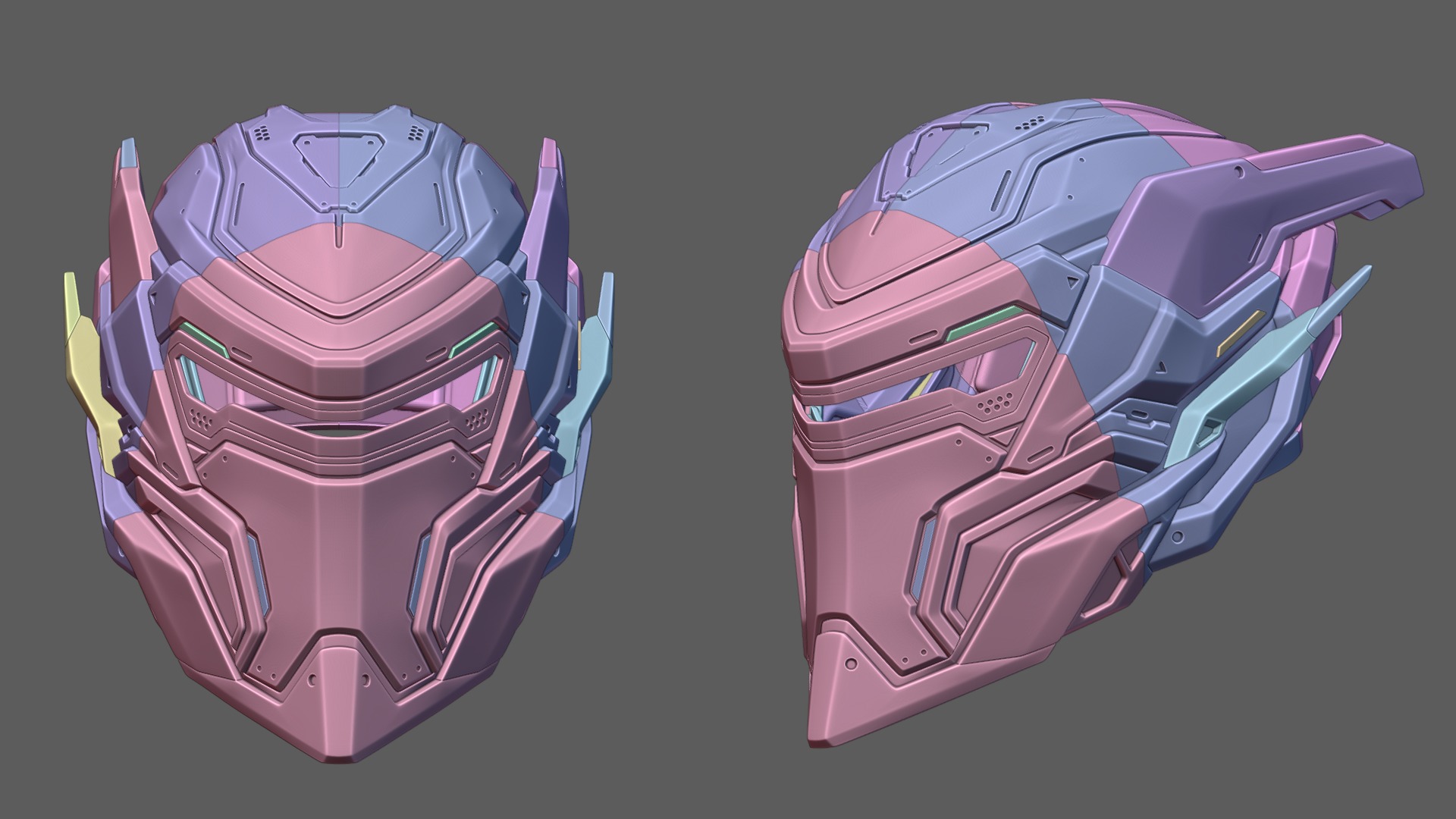 Cyber Satyr - cosplay helmet - DIGITAL STL FILE FOR 3D-PRINTING 3D print model_8