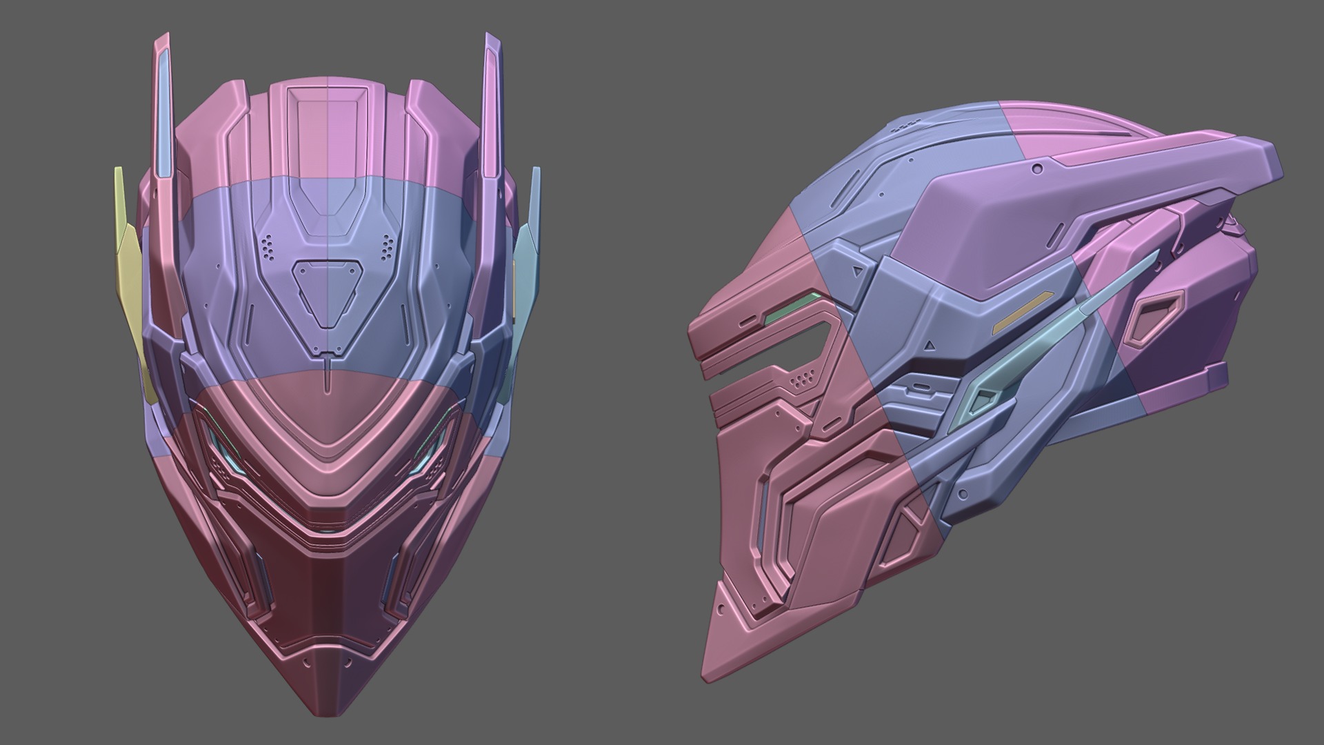 Cyber Satyr - cosplay helmet - DIGITAL STL FILE FOR 3D-PRINTING 3D print model_9