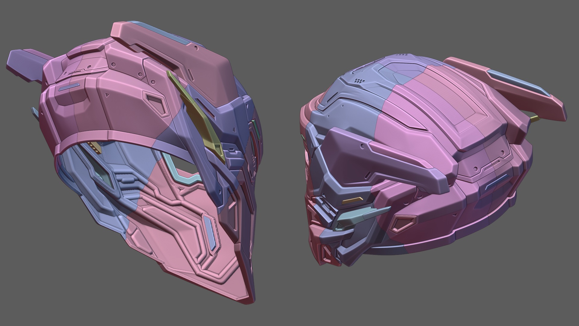 Cyber Satyr - cosplay helmet - DIGITAL STL FILE FOR 3D-PRINTING 3D print model_10