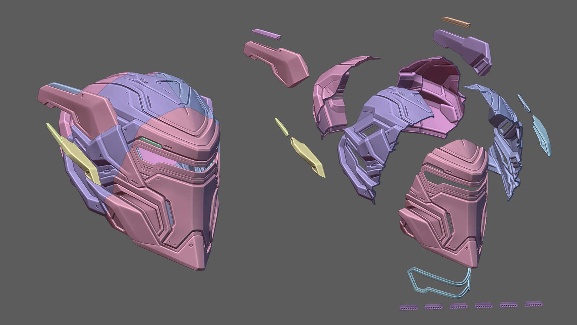 Cyber Satyr - cosplay helmet - DIGITAL STL FILE FOR 3D-PRINTING 3D print model_7