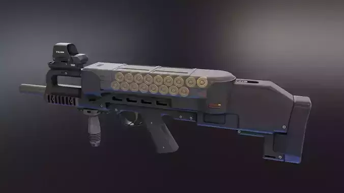 P12 Shotgun Low-poly 3D model
