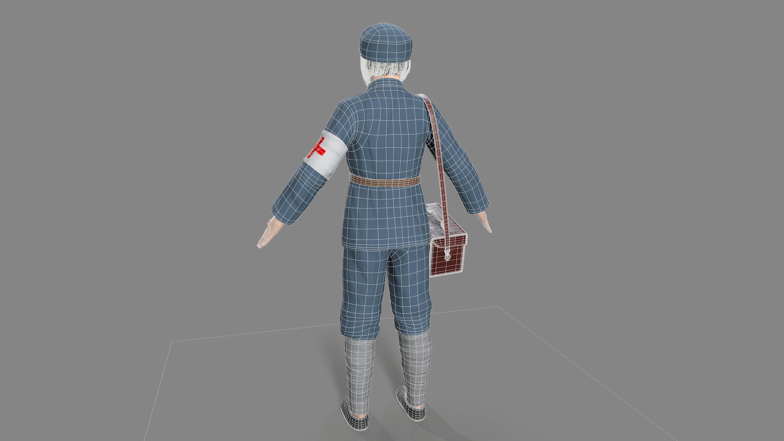 women character Low-poly 3D model_10