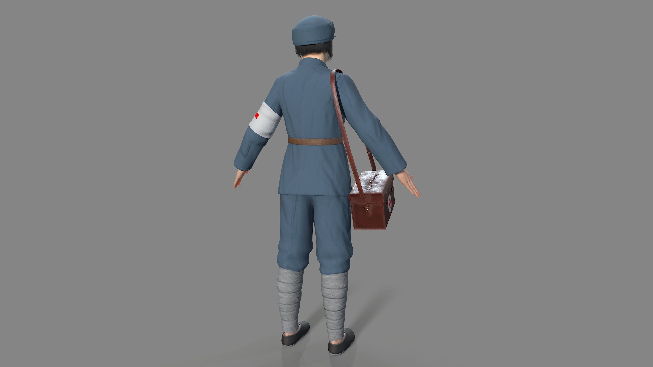 women character Low-poly 3D model_4