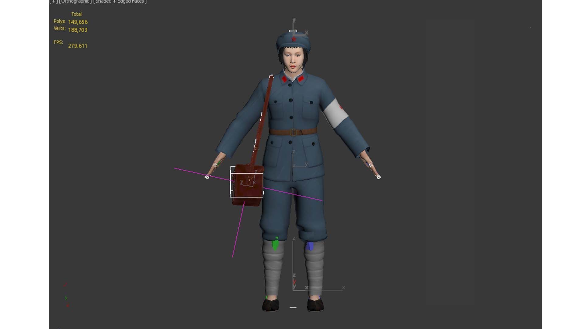 women character Low-poly 3D model_12