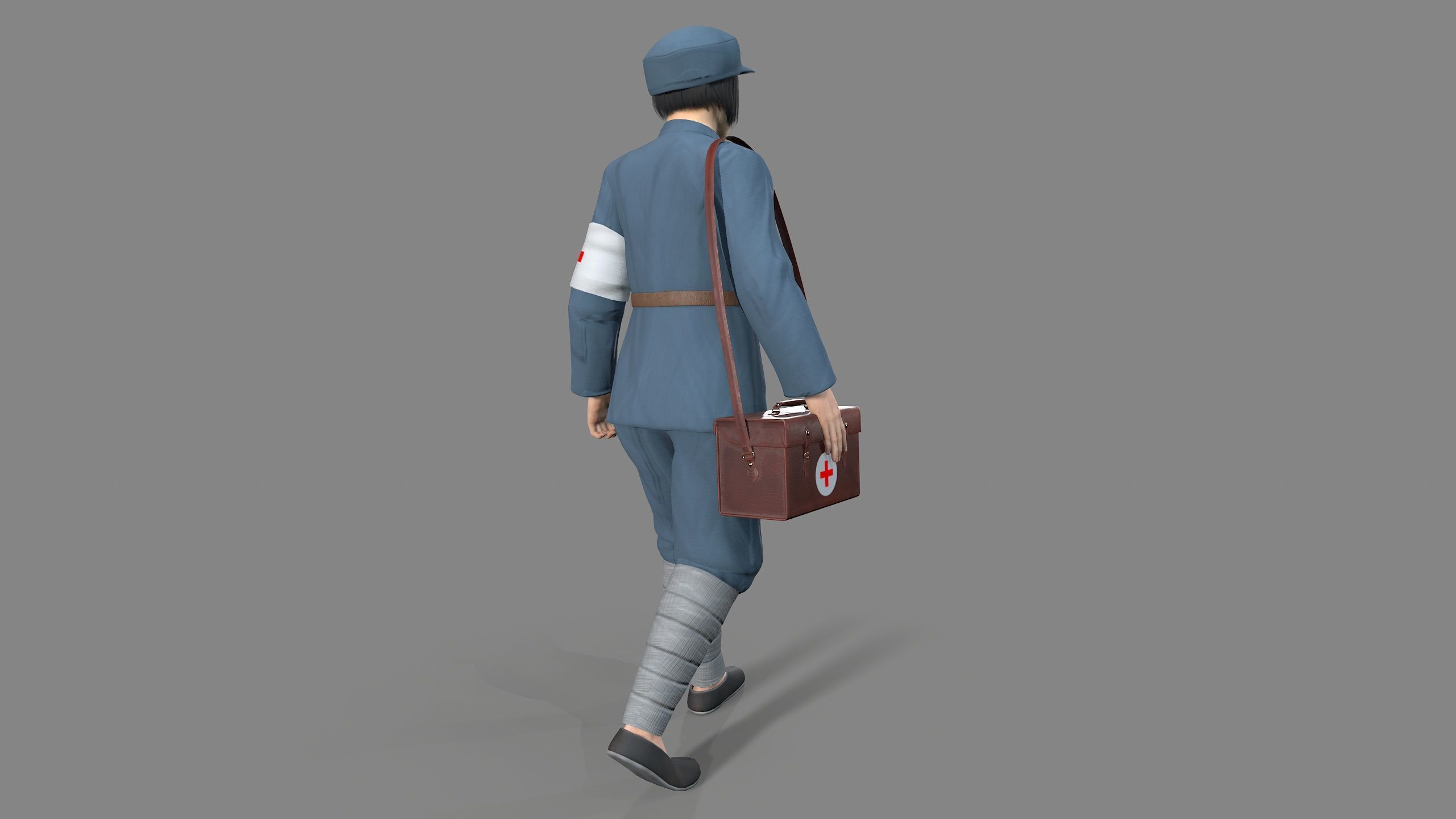 women character Low-poly 3D model_6