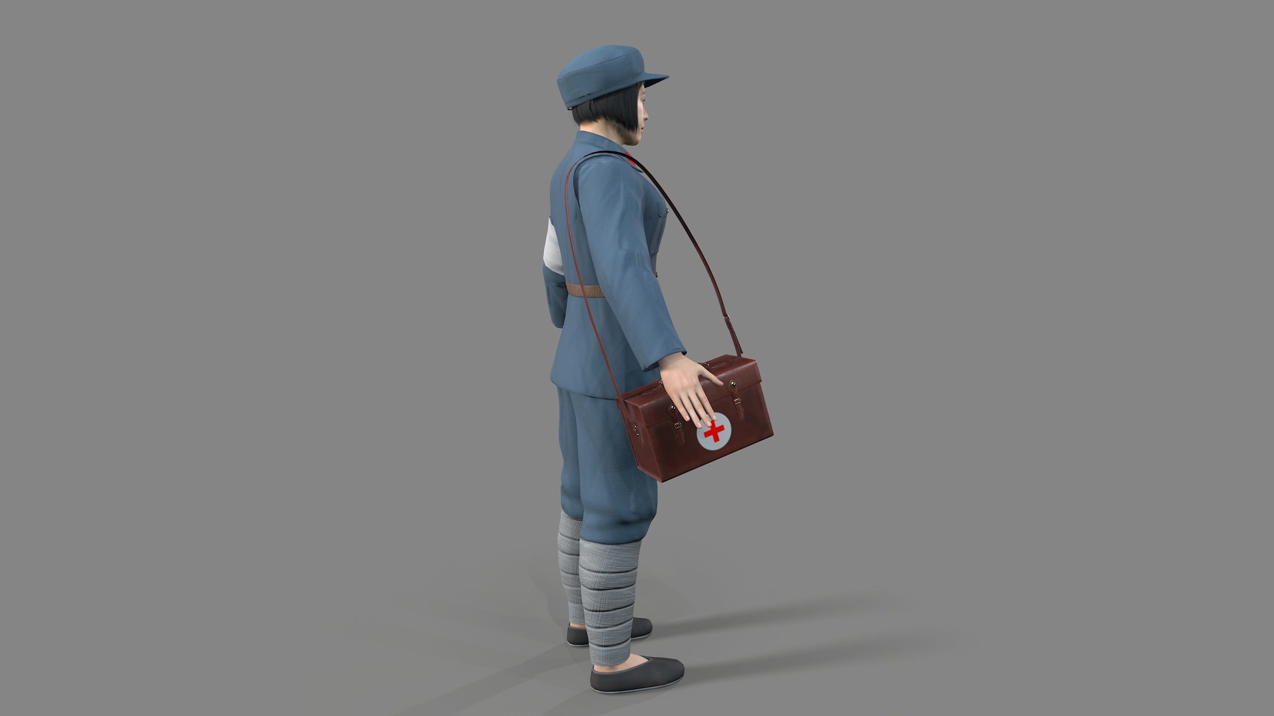 women character Low-poly 3D model_3