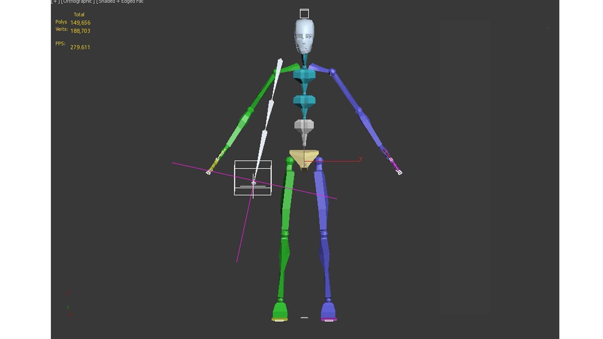 women character Low-poly 3D model_11