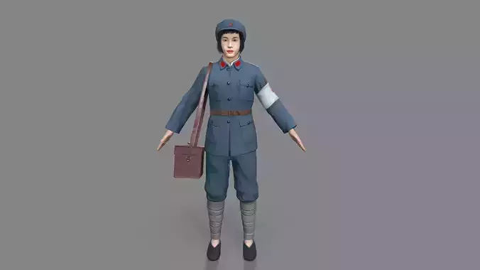 women character Low-poly 3D model