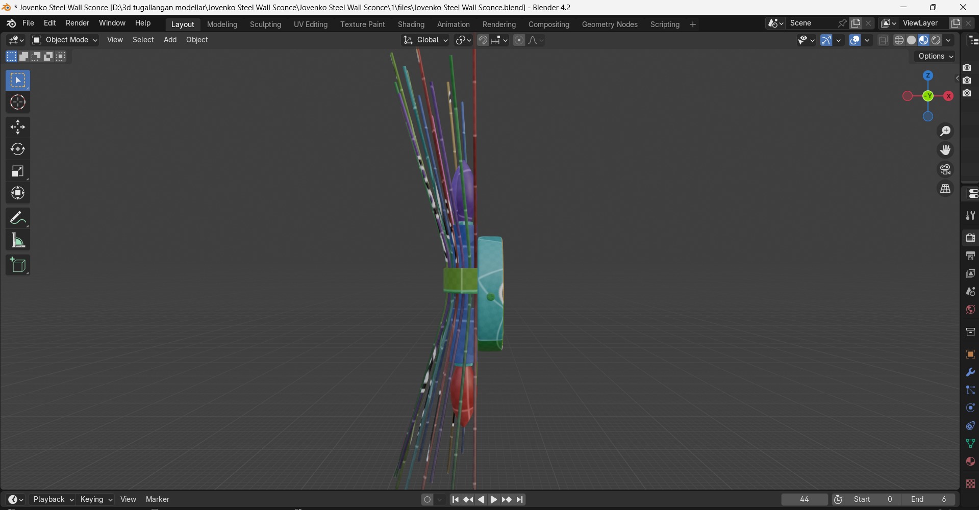 Jovenko Steel Wall Sconce Low-poly 3D model_25