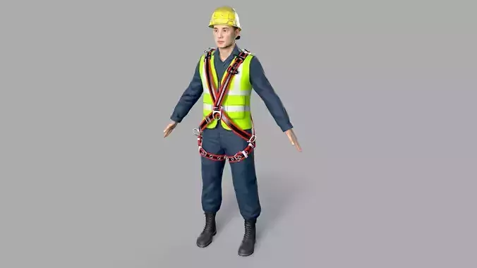 construction worker Low-poly 3D model