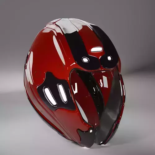 Futuristic Motorcycle Helmet 3D Model Low-poly 3D model