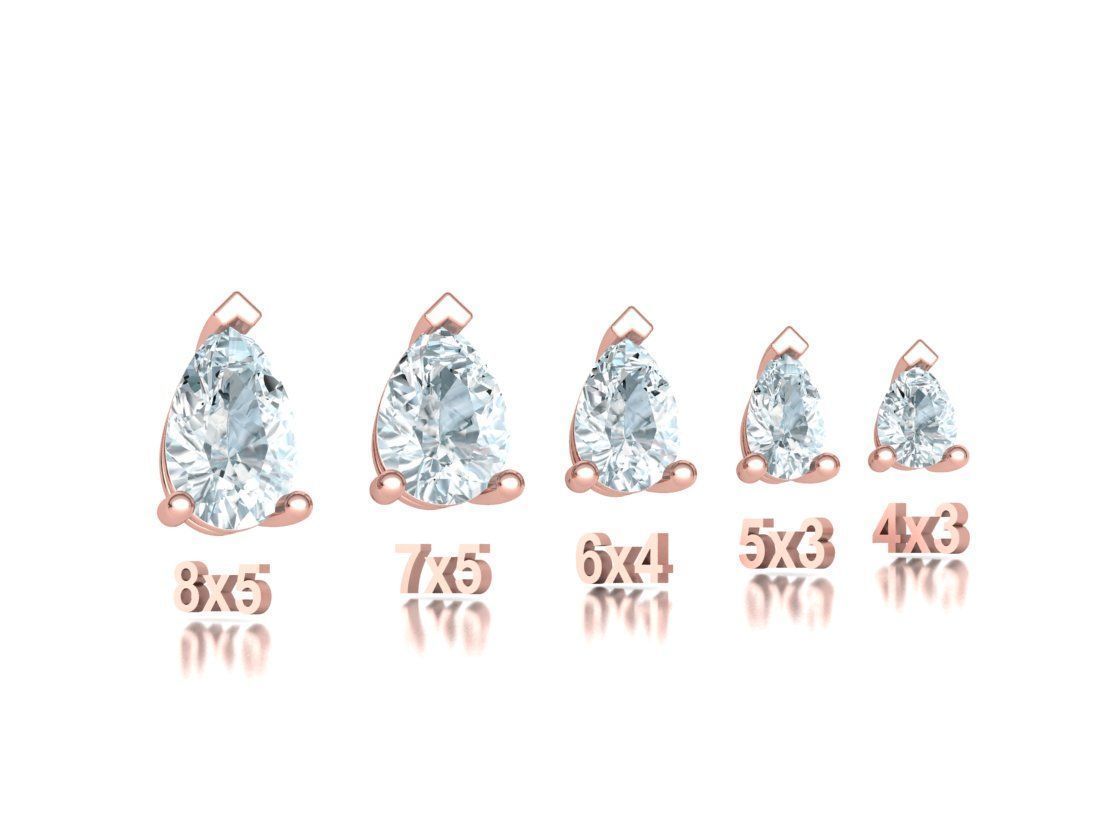 25 jewelry baskets findings pack 5 gem shape and size 3D Model Collection_46