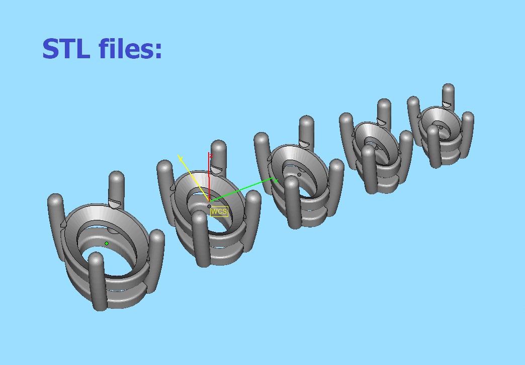 25 jewelry baskets findings pack 5 gem shape and size 3D Model Collection_34