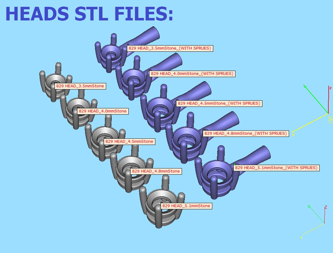 25 jewelry baskets findings pack 5 gem shape and size 3D Model Collection_8